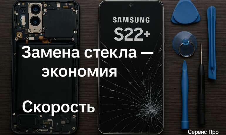 Замена стекла в телефоне Samsung S22 Plus в Гомеле