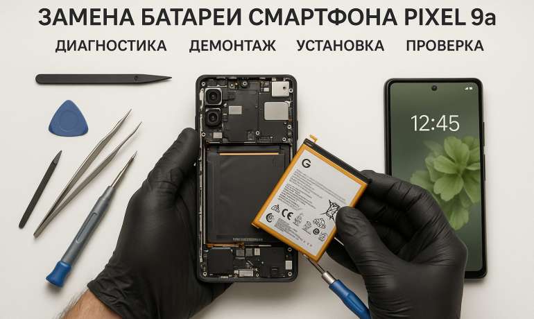 Замена батареи Pixel 9a в Гомеле