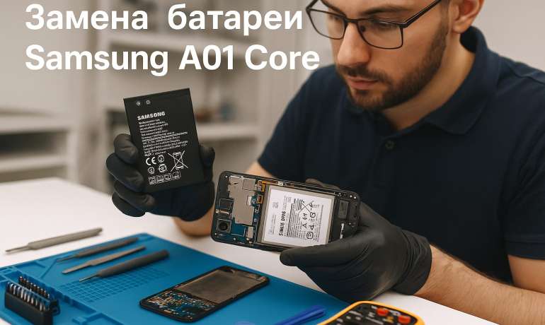 Замена батареи Samsung A01 Core в Гомеле