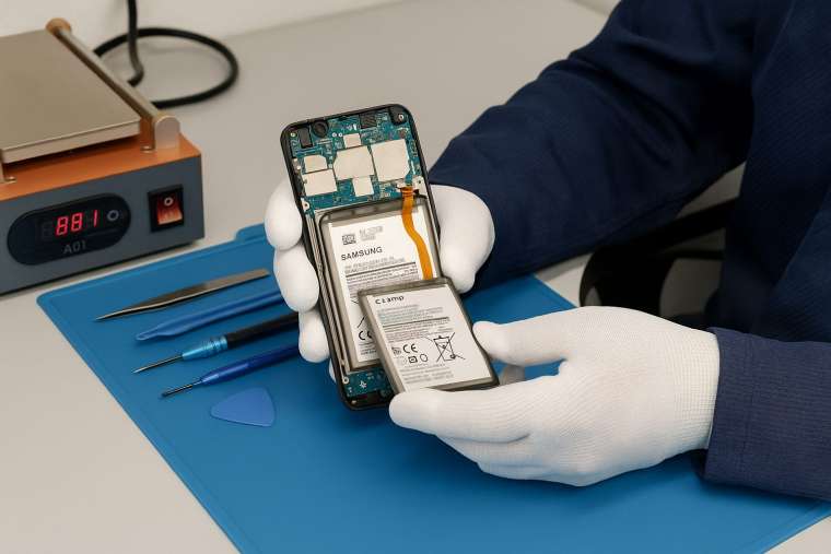 Замена батареи Samsung A01 в Гомеле