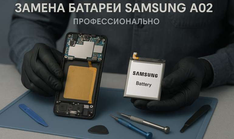 Замена батареи Samsung A02 в Гомеле
