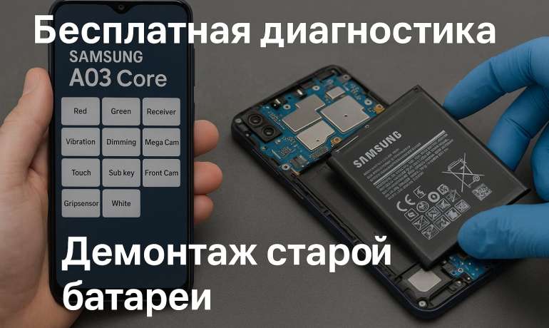 Замена батареи Samsung A03 Core в Гомеле