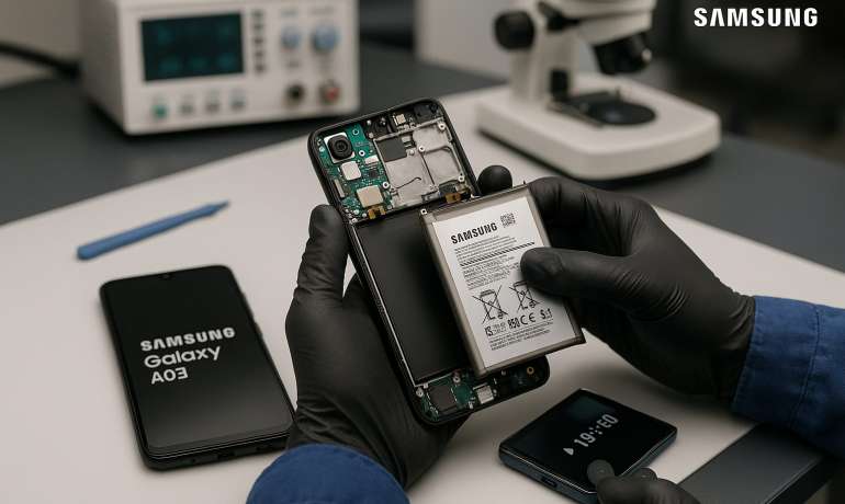 Замена батареи Samsung A03 в Гомеле