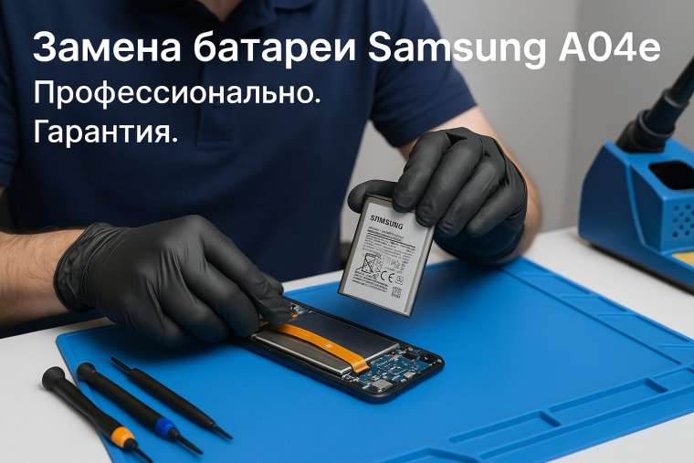 Замена батареи Samsung A04e в Гомеле