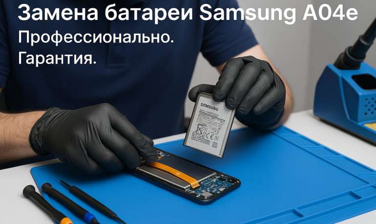 Замена батареи Samsung A04e в Гомеле