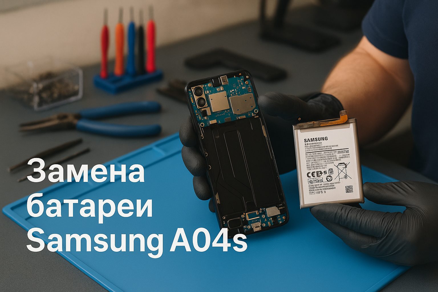 Замена батареи Samsung A04s в Гомеле