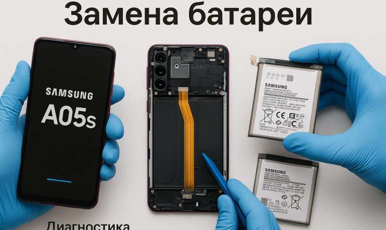 Замена батареи Samsung A05s в Гомеле