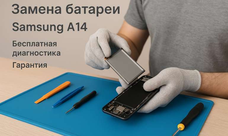 Замена батареи Samsung A14  в Гомеле