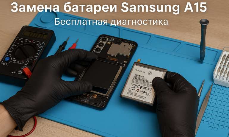Замена батареи Samsung A15 в Гомеле