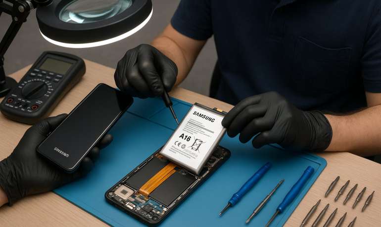 Замена батареи Samsung A16 в Гомеле