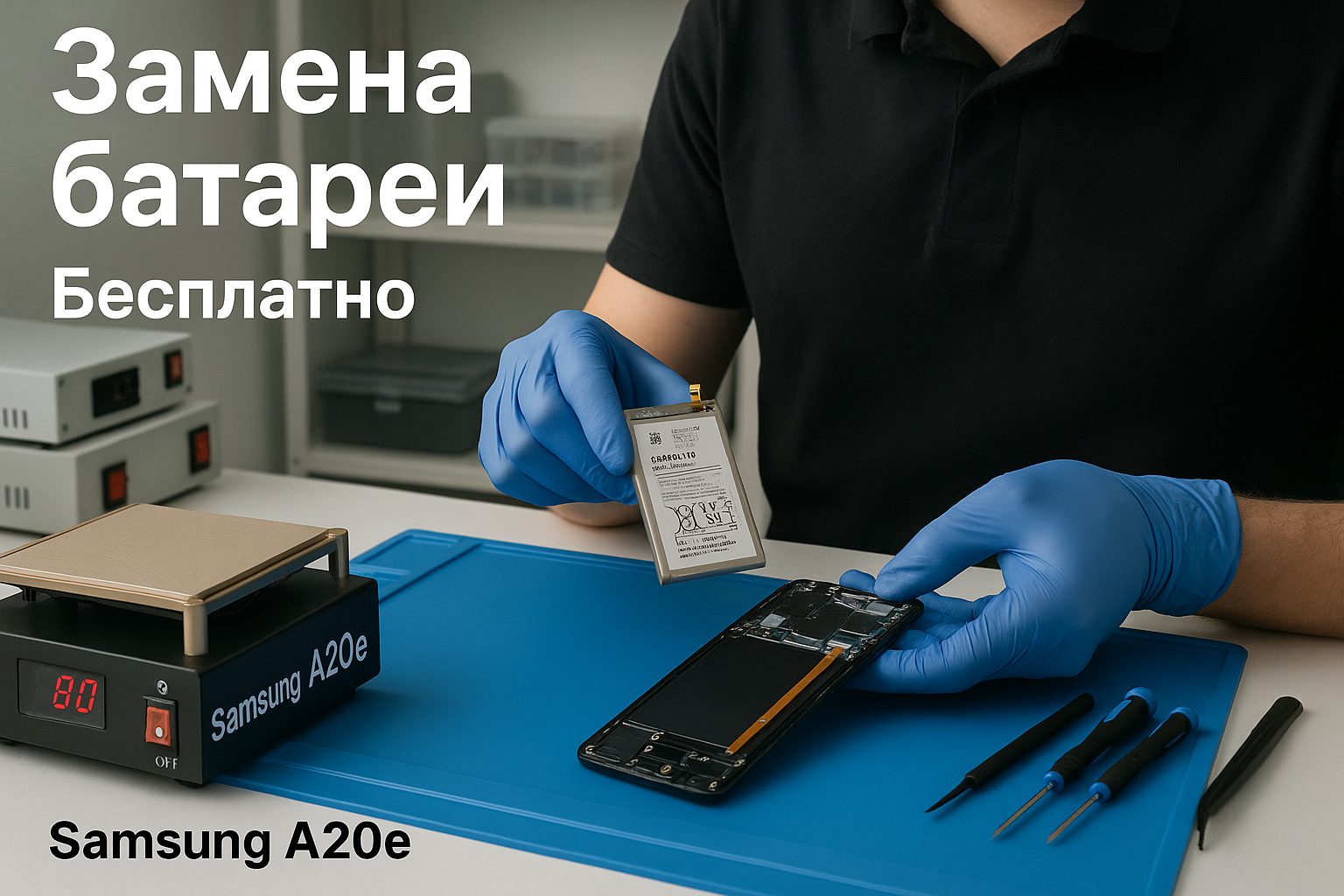 Замена батареи Samsung A20e в Гомеле