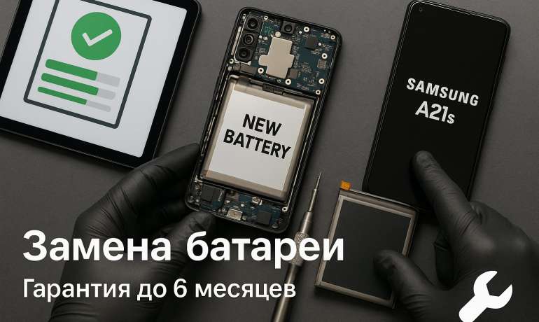 Замена батареи Samsung A21s в Гомеле
