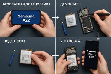 Замена батареи Samsung A22 в Гомеле