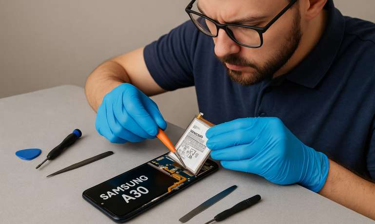 Замена батареи Samsung A30 в Гомеле