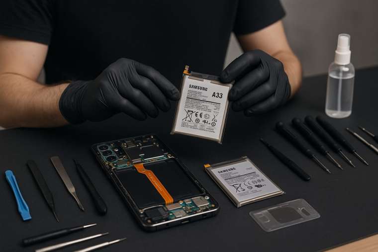 Замена батареи Samsung A33 в Гомеле