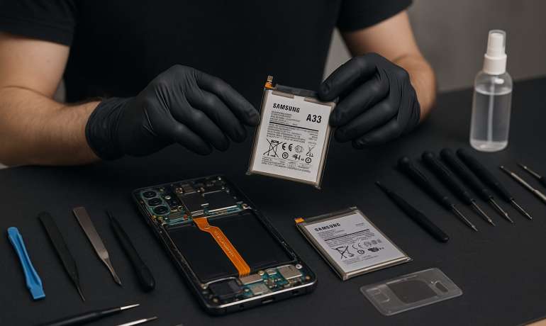 Замена батареи Samsung A33 в Гомеле