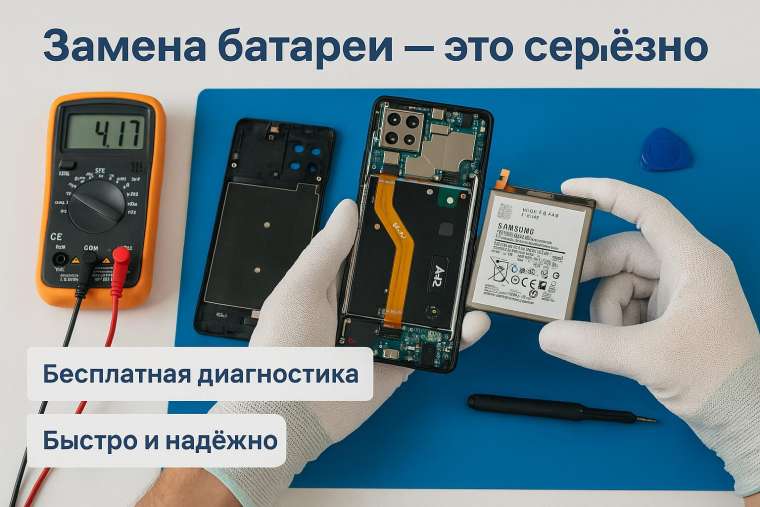 Замена батареи Samsung A42  в Гомеле