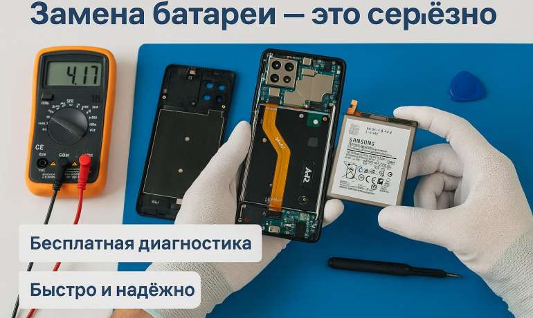 Замена батареи Samsung A42  в Гомеле