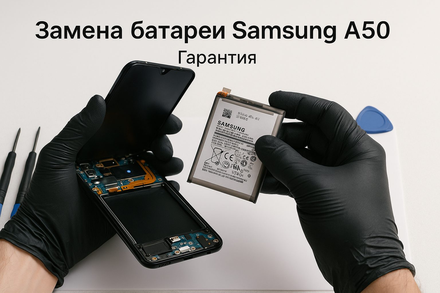 Замена батареи Samsung A50 в Гомеле
