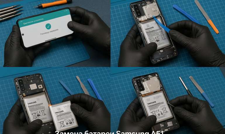 Замена батареи Samsung A51 в Гомеле