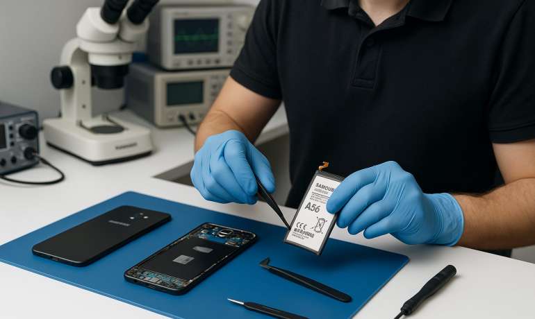 Замена батареи Samsung A56 в Гомеле