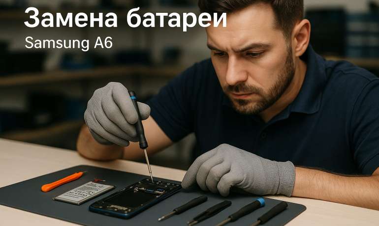 Замена батареи Samsung A6  в Гомеле