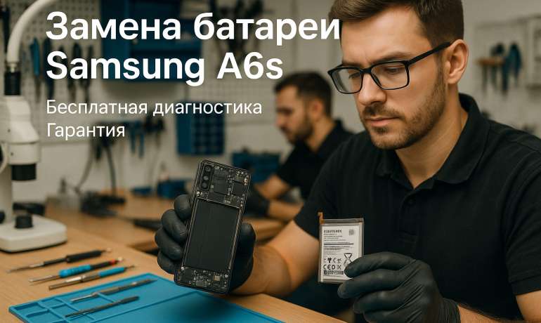 Замена батареи Samsung A6s в Гомеле