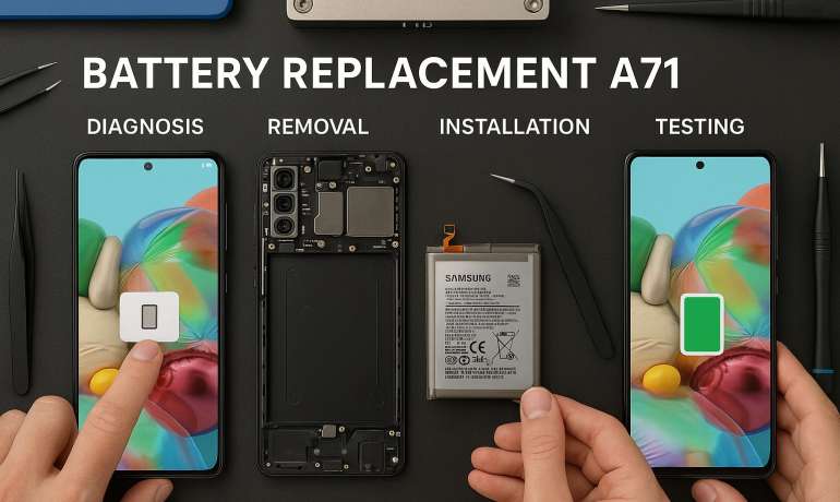 Замена батареи Samsung A71 в Гомеле
