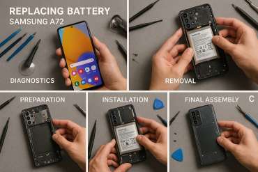 Замена батареи Samsung A72 в Гомеле