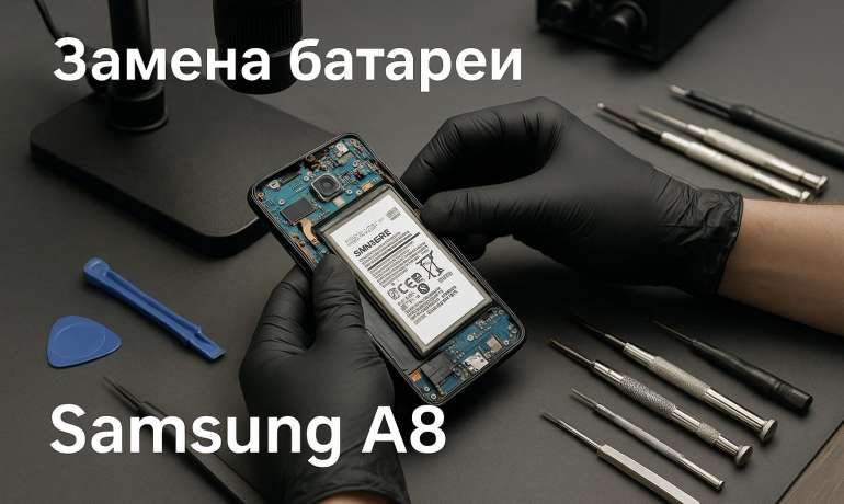 Замена батареи Samsung A8  в Гомеле
