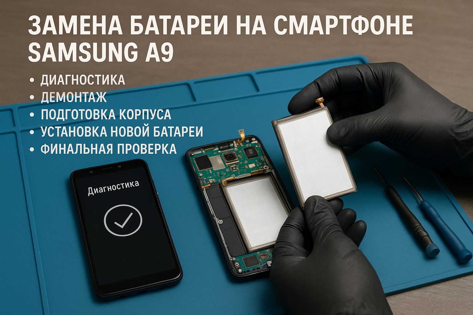 Замена батареи Samsung A9 в Гомеле