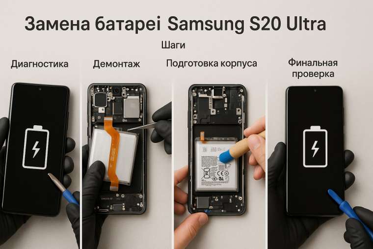 Замена батареи Samsung S20 Ultra в Гомеле