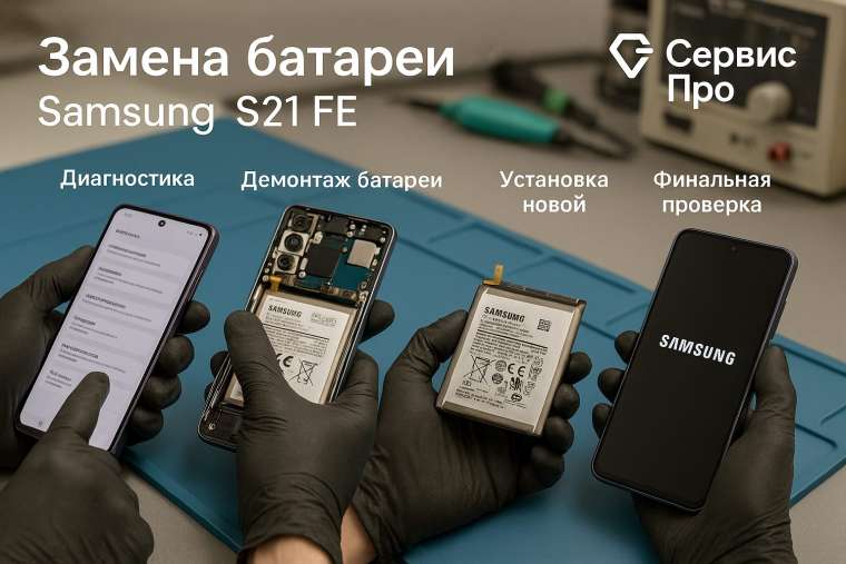 Замена батареи Samsung S21 FE  в Гомеле