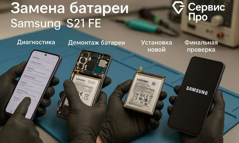 Замена батареи Samsung S21 FE  в Гомеле
