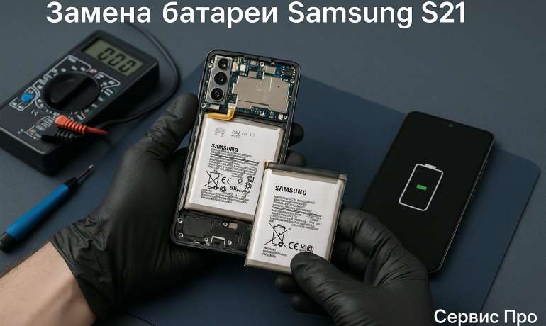 Замена батареи Samsung S21  в Гомеле