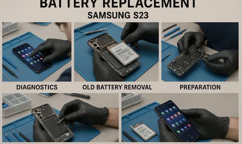 Замена батареи Samsung S23  в Гомеле