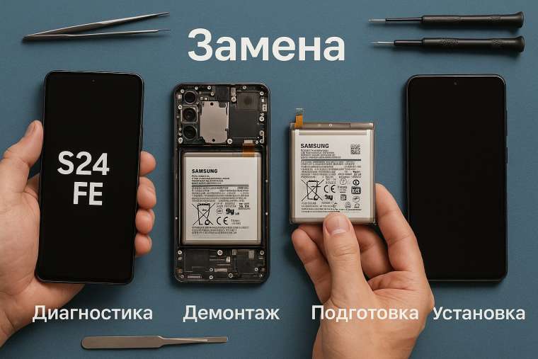 Замена батареи Samsung S24 FE  в Гомеле