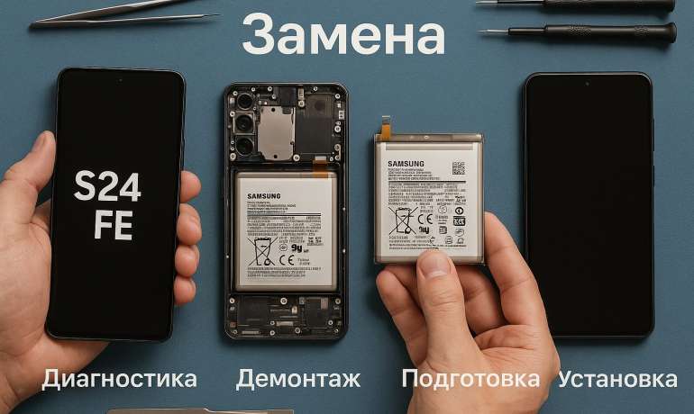 Замена батареи Samsung S24 FE  в Гомеле