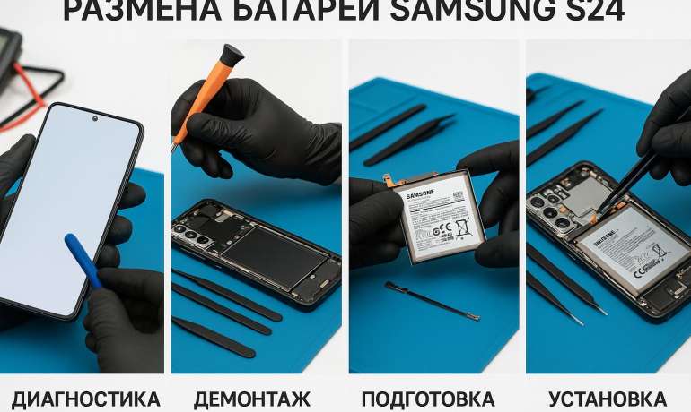 Замена батареи Samsung S24  в Гомеле