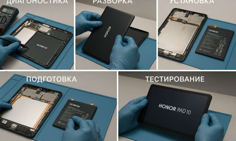 Замена батареи Honor Pad 10 в Гомеле
