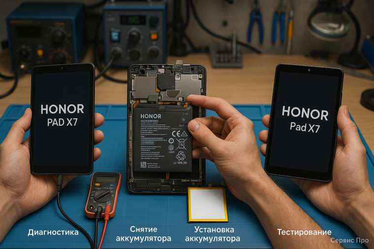 Замена батареи Honor Pad X7 в Гомеле