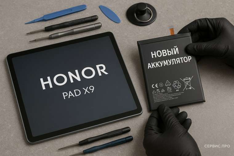 Замена батареи Honor Pad X9 в Гомеле