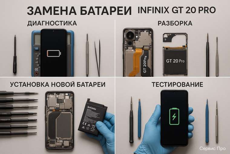Замена батареи Infinix GT 20 Pro в Гомеле