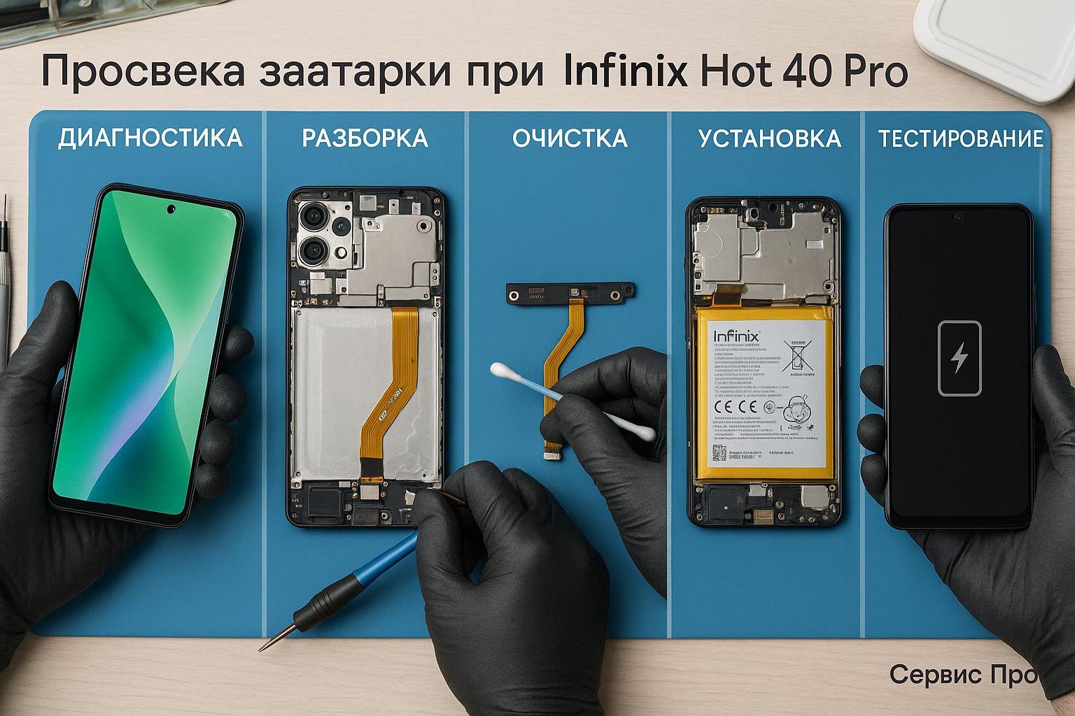 Замена батареи Infinix Hot 40 Pro в Гомеле