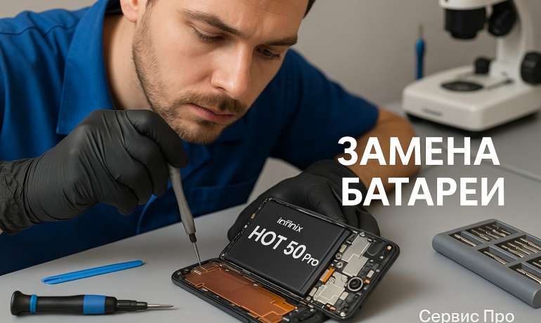 Замена батареи Infinix Hot 50 Pro в Гомеле