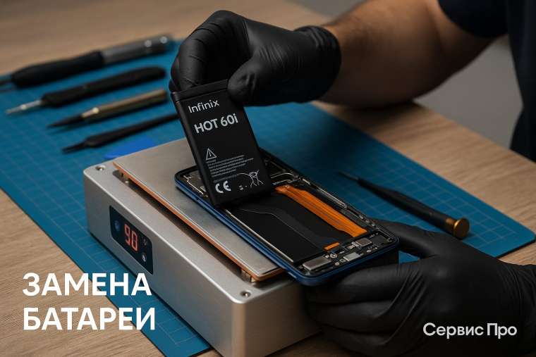 Замена батареи Infinix Hot 60i в Гомеле