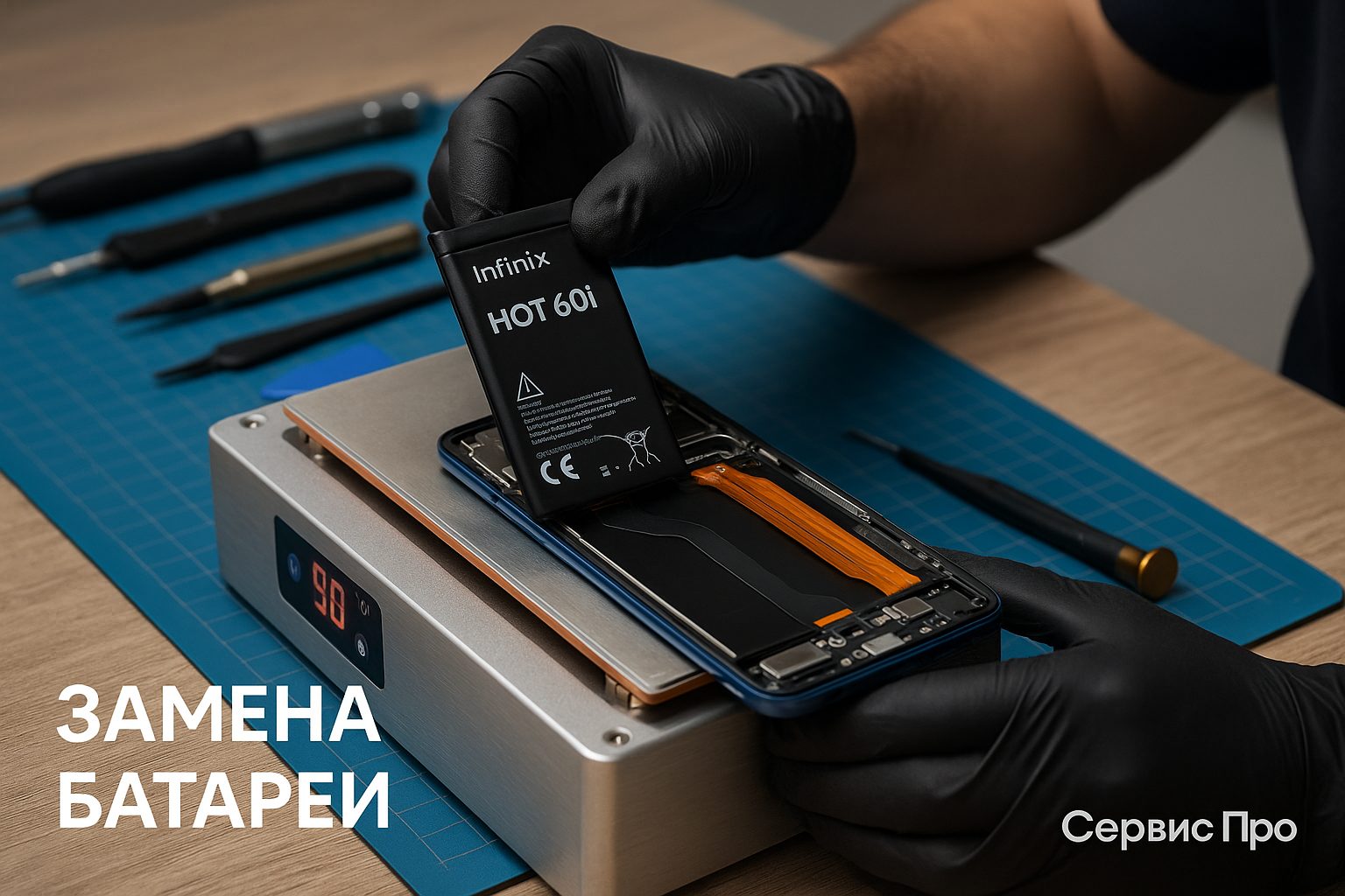 Замена батареи Infinix Hot 60i в Гомеле