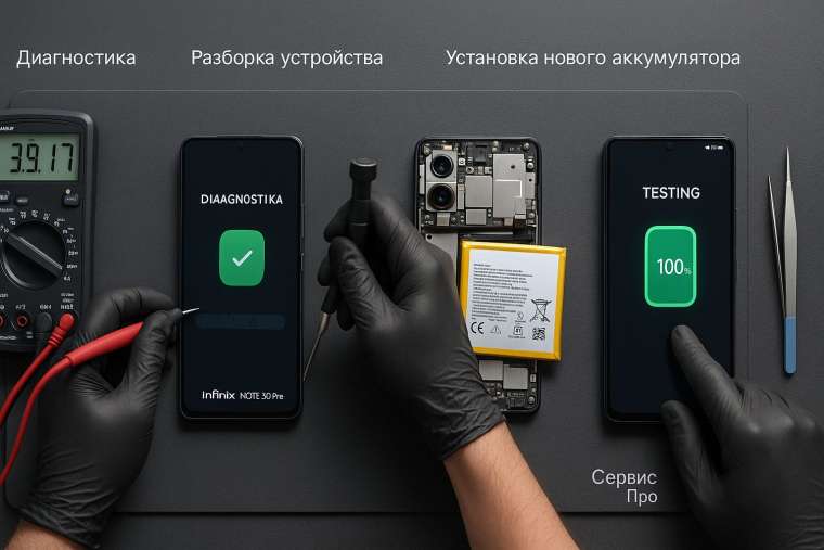 Замена батареи Redmi Note 15 в Гомеле