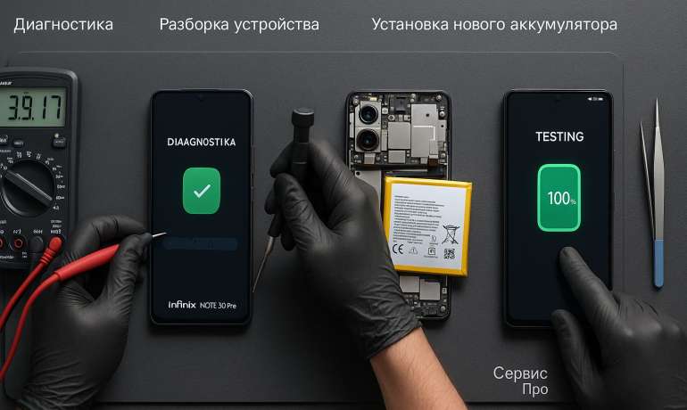 Замена батареи Redmi Note 15 в Гомеле