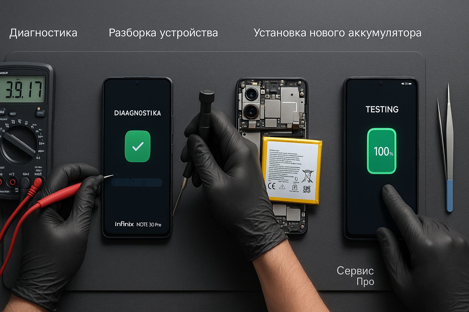 Замена батареи Redmi Note 15 в Гомеле